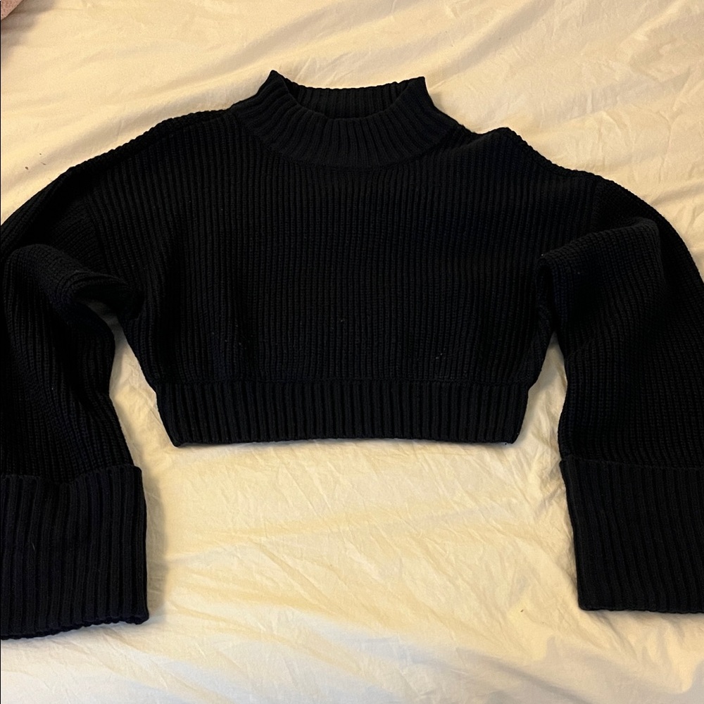 WeWoreWhat Navy Mock Neck Sweater